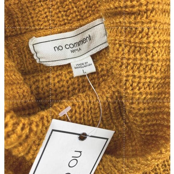 No Comment NYU Womens L Mustard Raw Edge Turtleneck Sweater Dress NWT Western - Picture 3 of 9